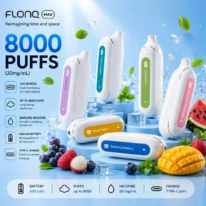 Flonq Max 8000 Puffs Disposable Vape UAE with 650mAh rechargeable battery